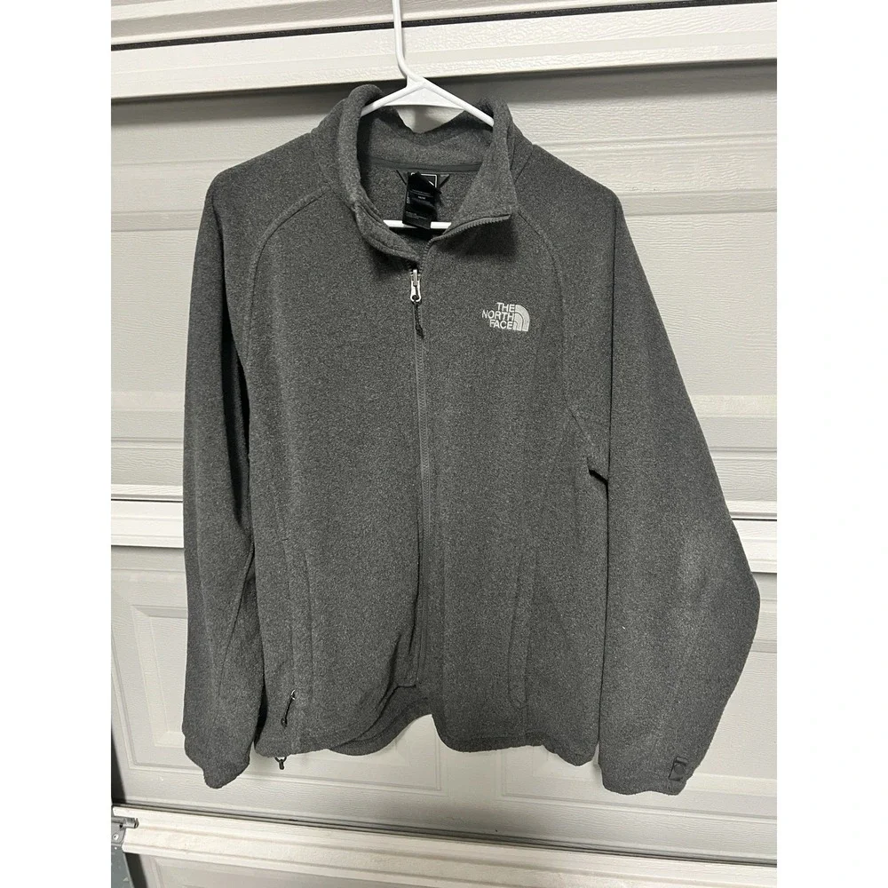 North Face Men's Fleece Jacket size M Gray Full Zip Long Sleeve gorpcore outdoor